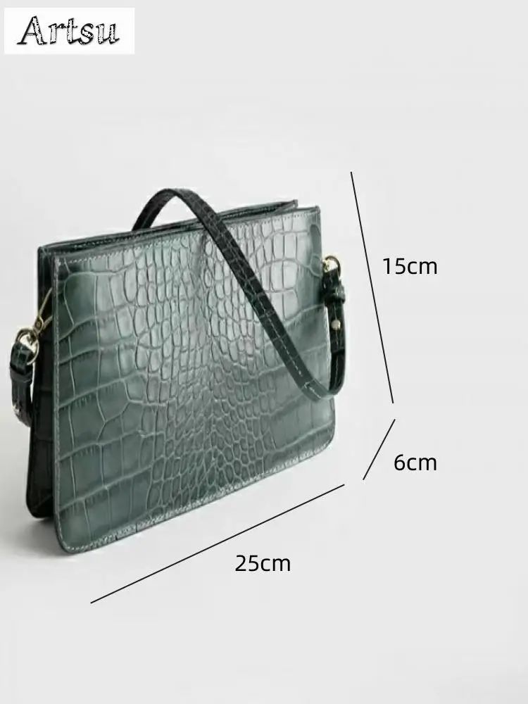 Fashion Women Niche Shoulder Bags New Texture Crocodile Pattern Solid Color Korean Leisure Versatile Outdoor Crossbody Bags