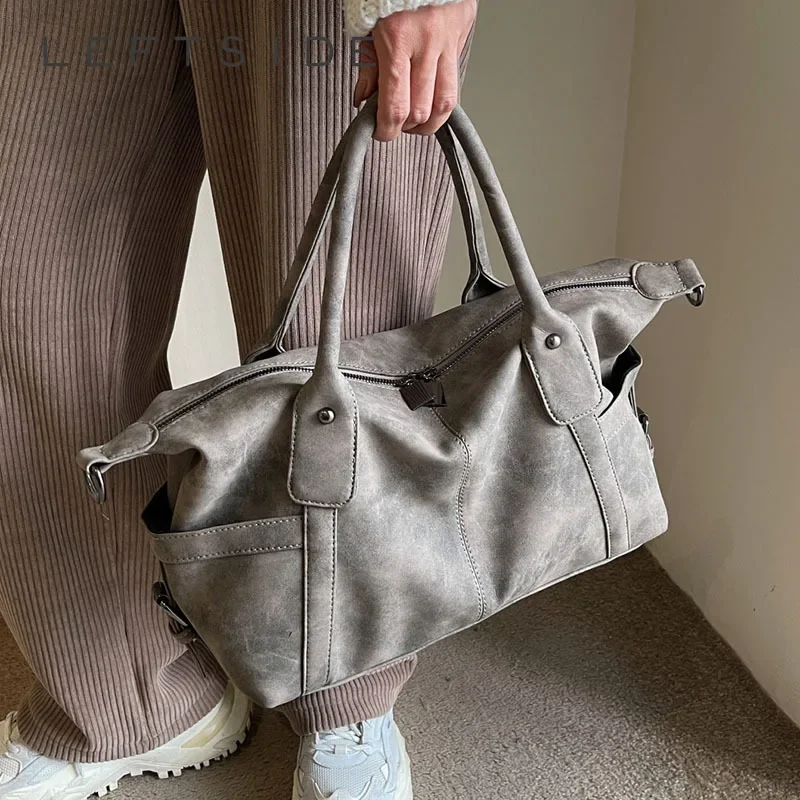 LEFTSIDE Retro Design PU Leather Shoulder Bags For Women 2025 Korean Fashion Big Armpit Bag Female Crossbody Bag Handbags