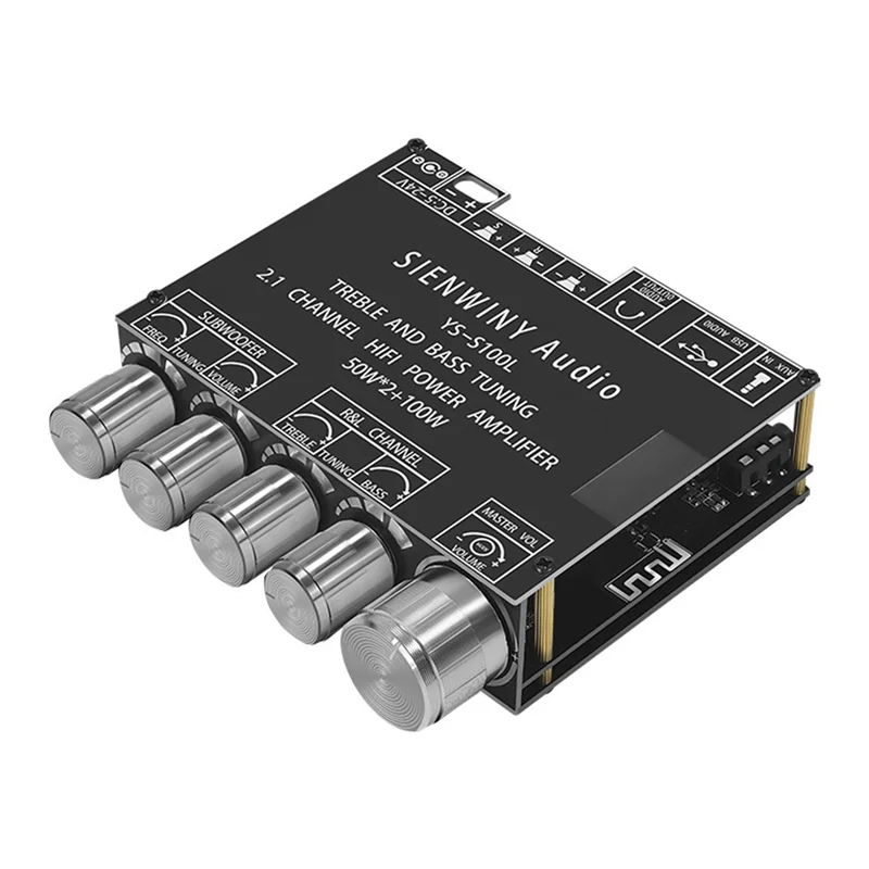 

-S100L Bluetooth 5.0 Subwoofer Amplifier Board 2.1 Channel Audio Amplifier Board Module Digital Power Amplifier Board