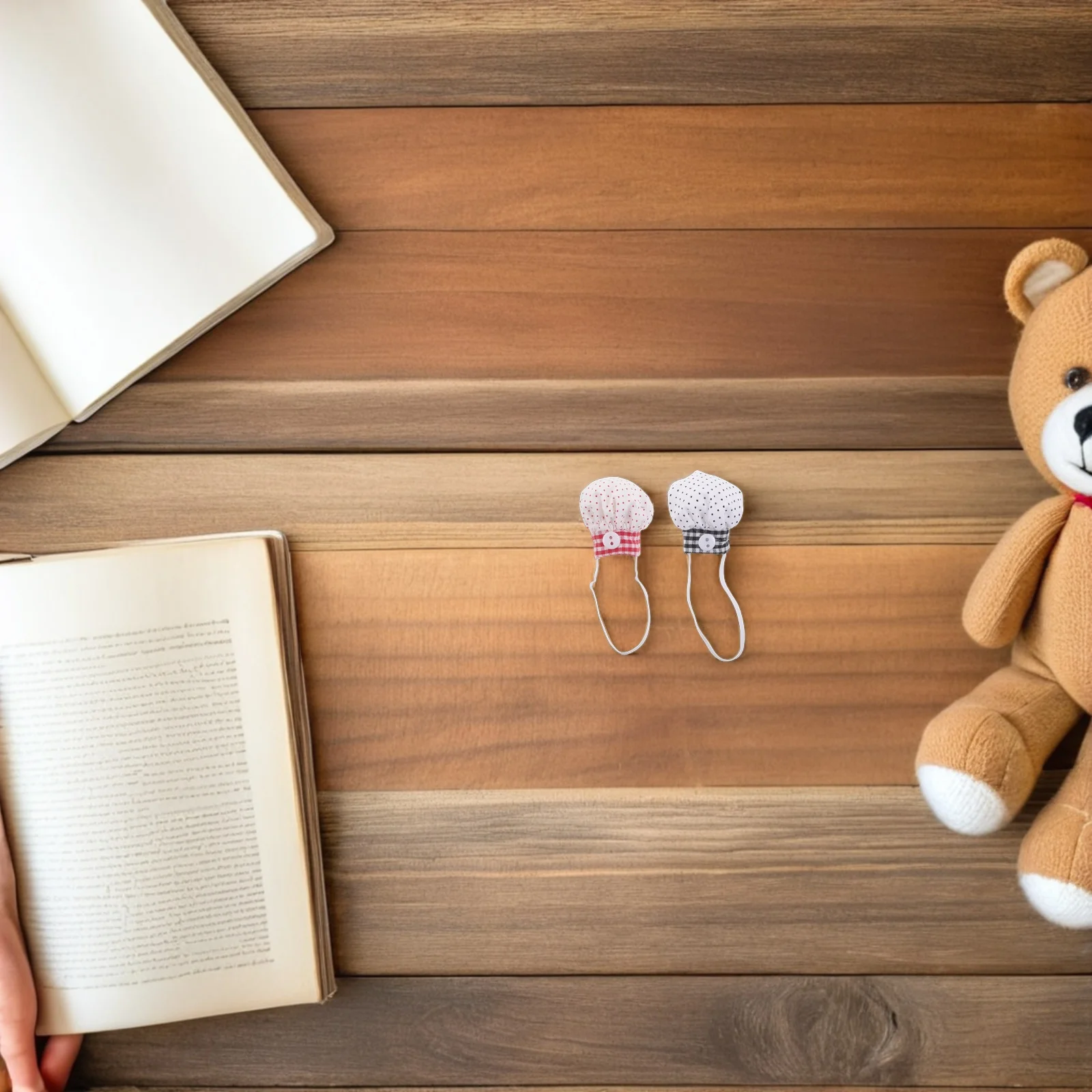 

2pcs Chef Decoration Miniature Stuffed Animal Outfit Cooking Caps 10-15Cm For Small Pets Diy Craft Costume Photo Prop Accessory