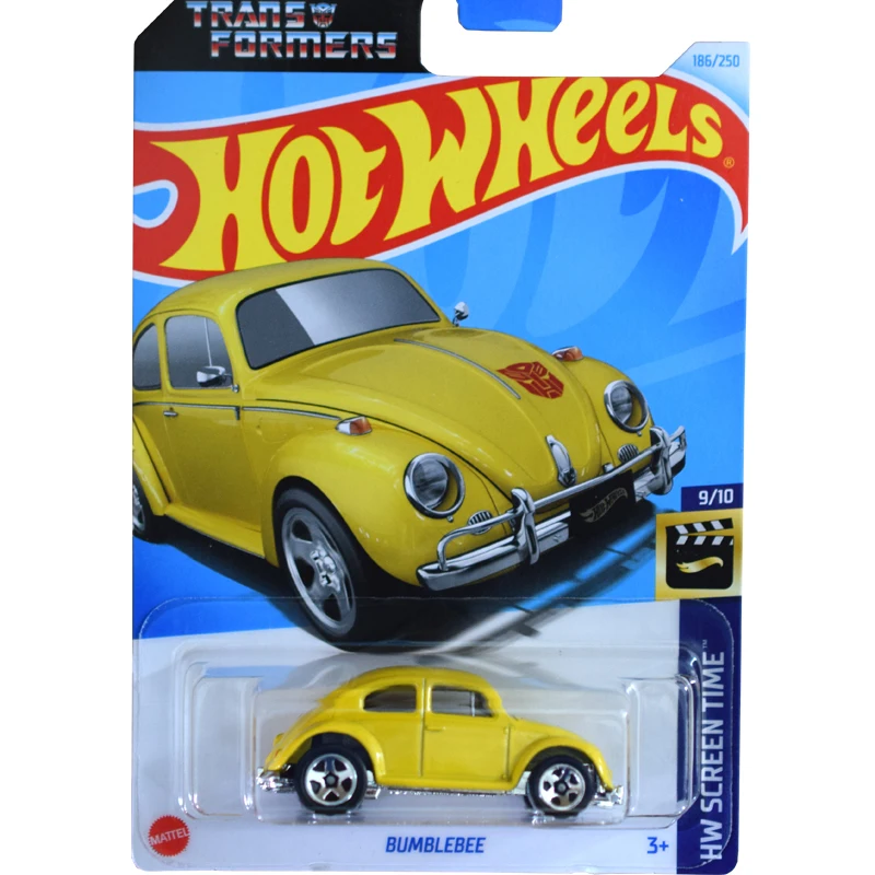 Mattel-coche Transformers Bumblebee de ruedas calientes para niños, juguetes fundidos a presión, vehículos Volkswagen Beetle HW, modelos, regalo de