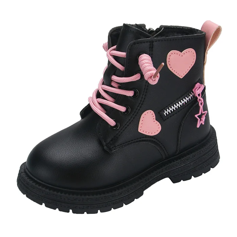 Girls Princess Boots Children Leather Shoes Kids Fashion Small Short Boots Non-slip  Wear-resistant Students Footwear