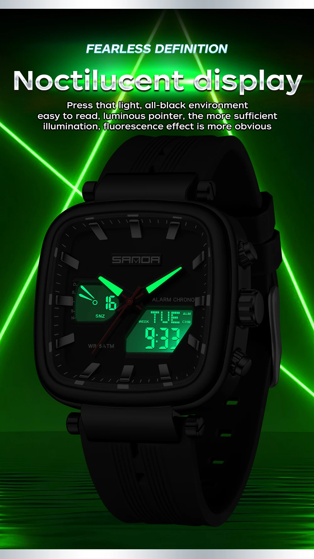 Fashion SANDA New 6282 Luxury  - Vintage Digital Watch ulasan dan harga