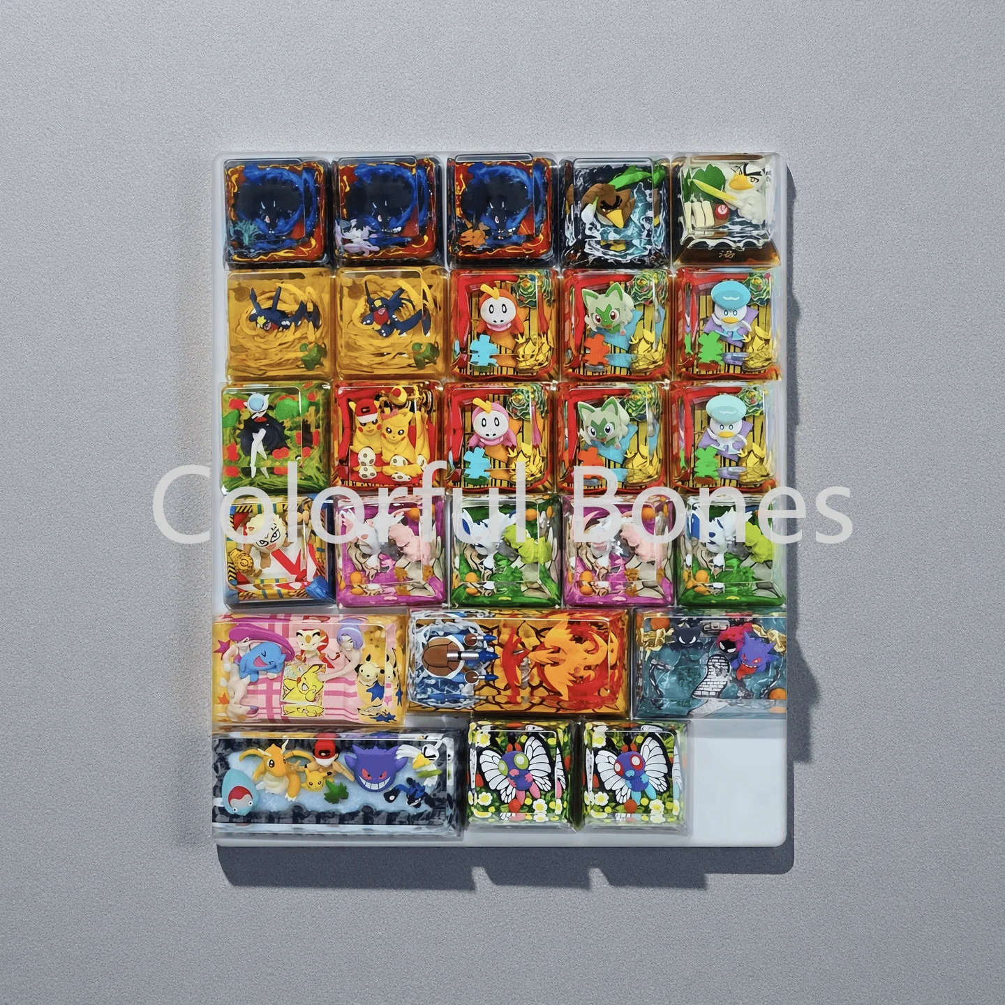 

Коллекция колпачков для клавиш Pokémon Legendary Shiny Mega Forms Charizard X Greninja Limited Paldea Starters для механических клавиатур в подарок