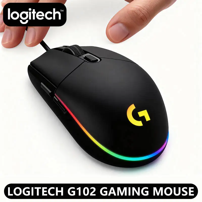 

Logitech G102 Wired RGB Gaming Mouse, 8000 DPI, 6 Programmable Buttons, Ergonomic Design, Laptop/PC (Multi style Logitech mouse)