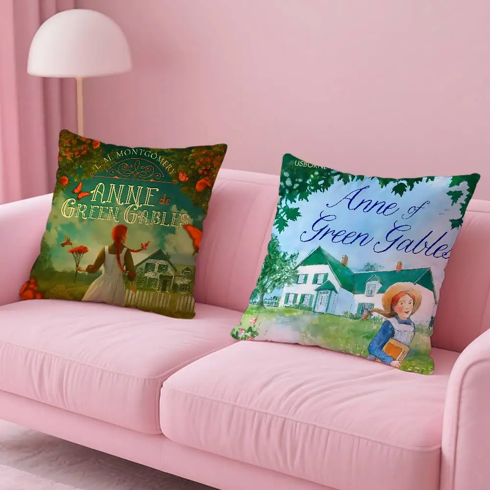 Anne Of G-Green Gables كيس وسادة نمط مطبوع كيس وسادة لغرفة المعيشة غطاء وسادة أريكة وديكور غرفة النوم