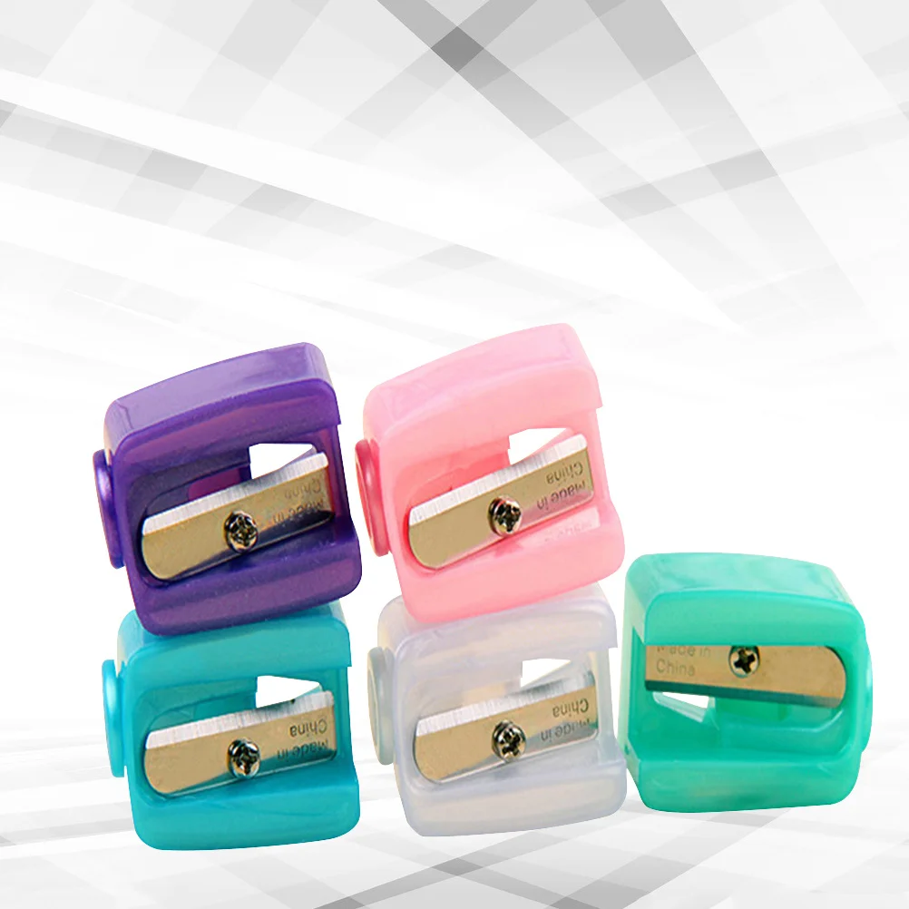 Sacapuntas para lápiz delineador de ojos, diseño compacto para delineador de labios y cejas, afilado eficiente, tamaño pequeño, fácil de guardar en cualquier lugar, 5 uds.