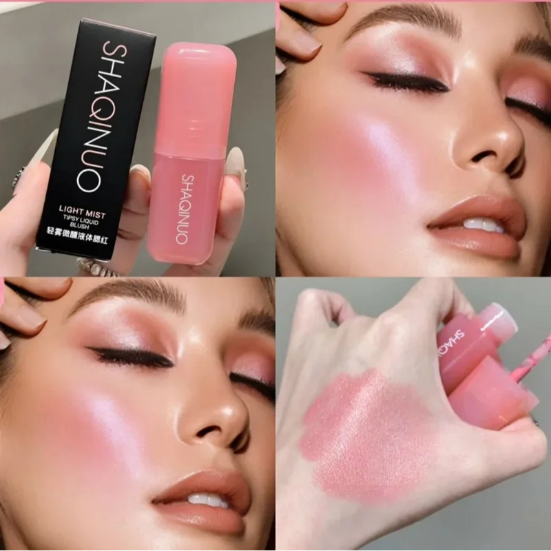 Fard à joues liquide monochrome, imperméable, hydratant, reflets, beauté, violet, lèvres et joues, double usage, Rouge naturel mat, maquillage pour le visage