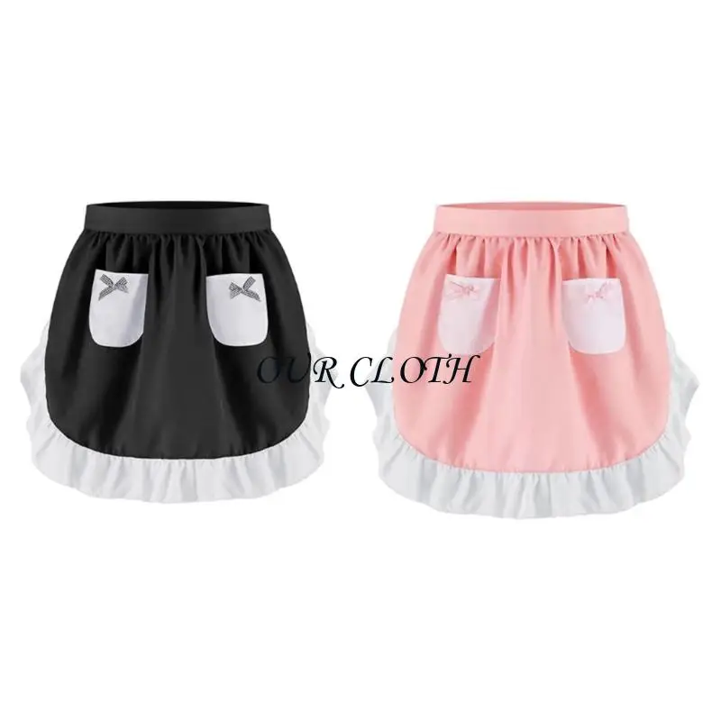 مئزر زي خادمة الخصر مع 2 جيب للنساء لعب دور هالوين كوزبلاي ملحقات المطبخ طبخ الخبز ساحة y1ac