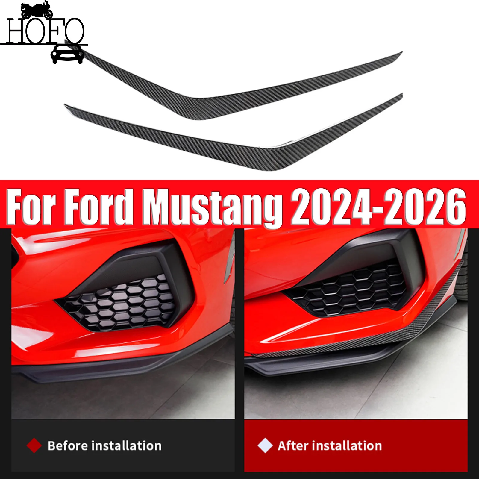 Car Front Bumper Side Air Vent Trim For Ford Mustang 2024-2026