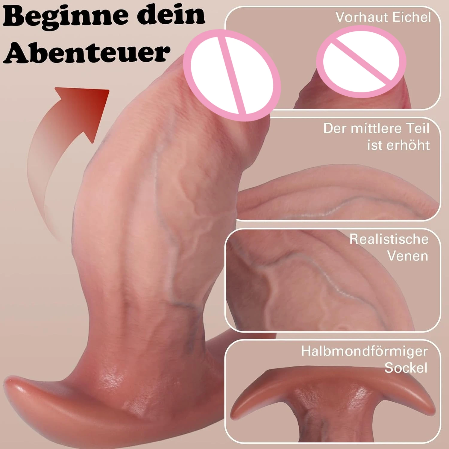 Anal Dildo Butt Plug Sex Shop Women Men Realistic Glans Penis Wear Prostate Silicone Sex Toys Anal Plug Penis Masturbators 18+ view 3