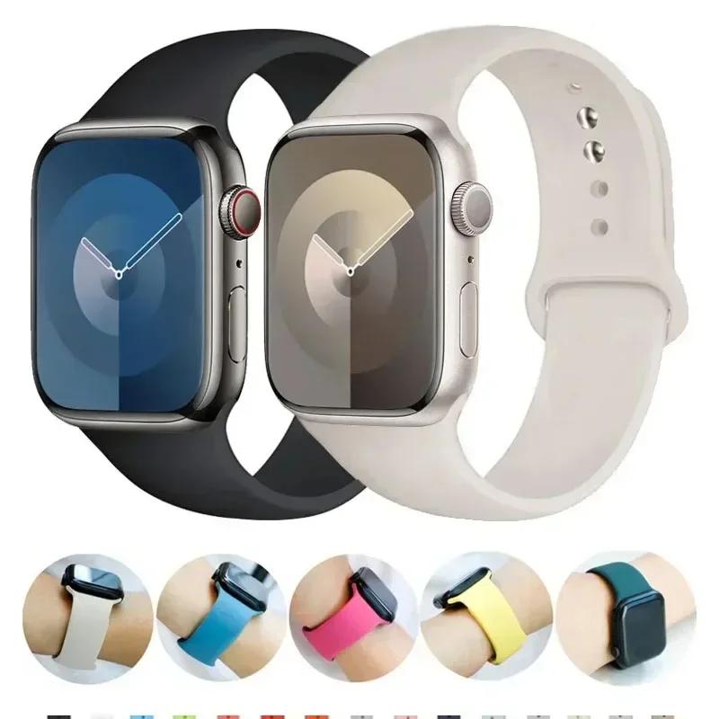 Correa deportiva para Apple Watch, pulsera de silicona de 44mm, 40mm, 45mm, 41mm, 49mm, 42mm, 38mm, 44mm, iWatch Series 9, 8, 7, SE, 6, 5, 4, Ultra 2