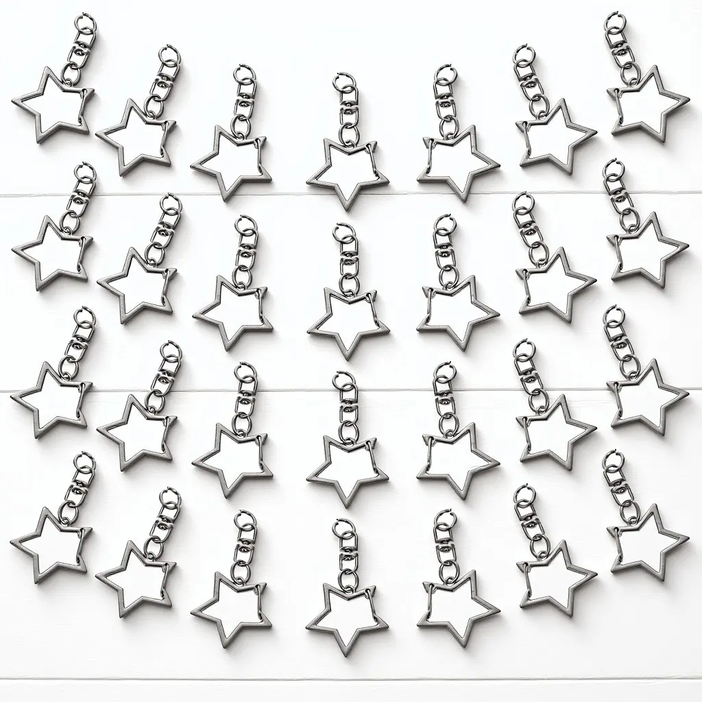 60 crochets mousquetons en forme d'étoile en métal, fermoirs pivotants en vrac pour accessoires de clés DIY, artisanat, clips pour lanières et pendentifs