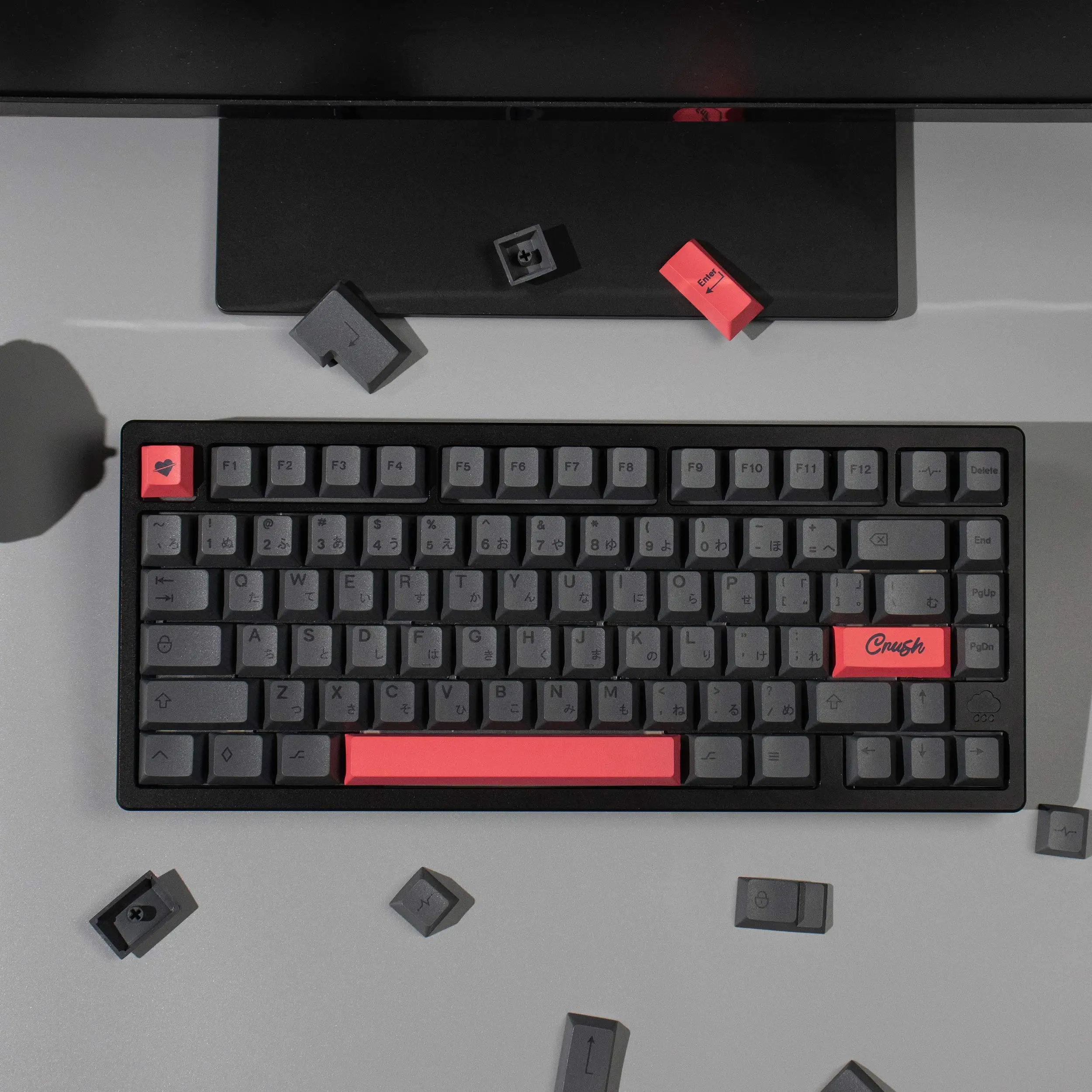

Retro Black Japanese Keycaps 143 Keys PBT Cherry Profile Dye Sublimation Keycaps Top Engraved For MX Mechanical Keyboard