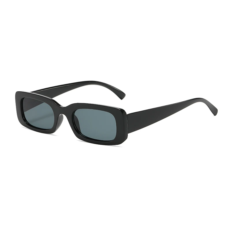 Black Square Sunglasses Men Rectangle Small Sun Glasses Male Retro Black Lens Driving Fishing Oculos UV400 image 4