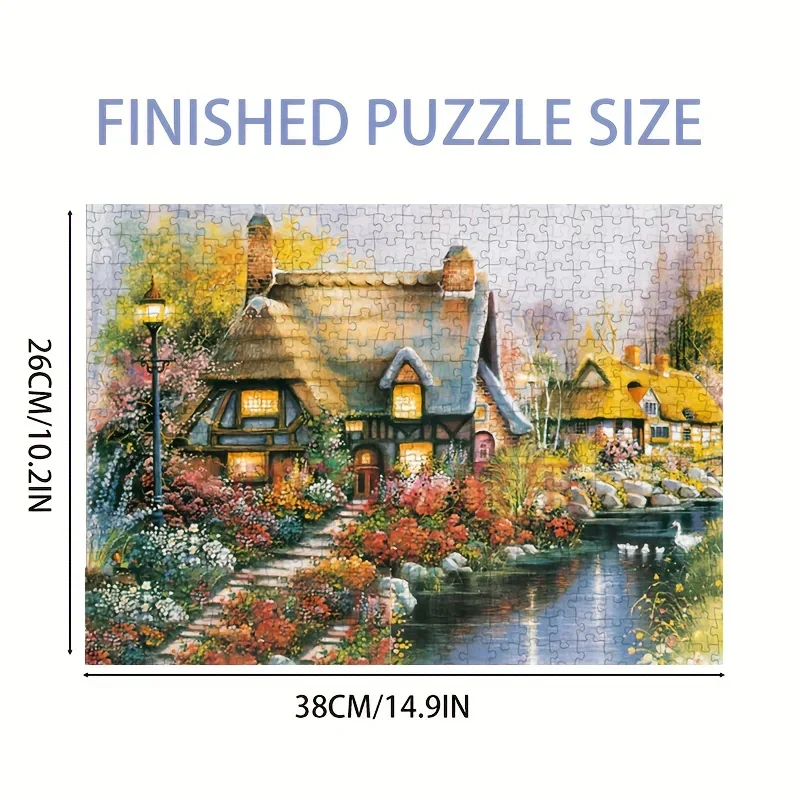 38*26cm Mini Größe Schwan Seeeside Landschaft Szene 1000 Stück Papier Puzzle Challenge Spielzeug perfektes Geschenk für Familie Freunde Geschenk