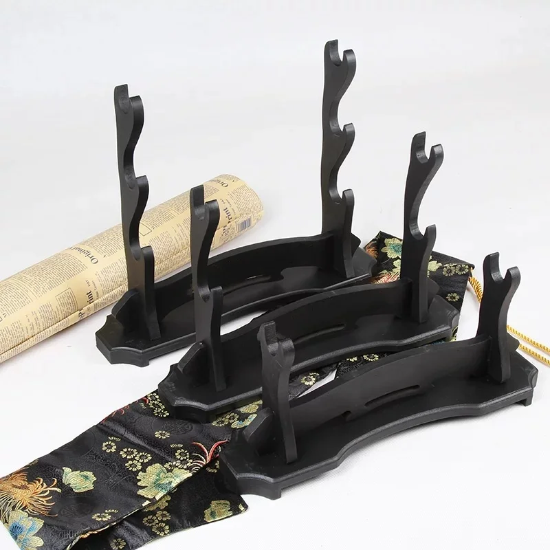 4-layer Sword Shelf Display Support Wooden Sabre Holder Stand Floor Real Japanese Katana Sabre Shotgun Rack House Decoration