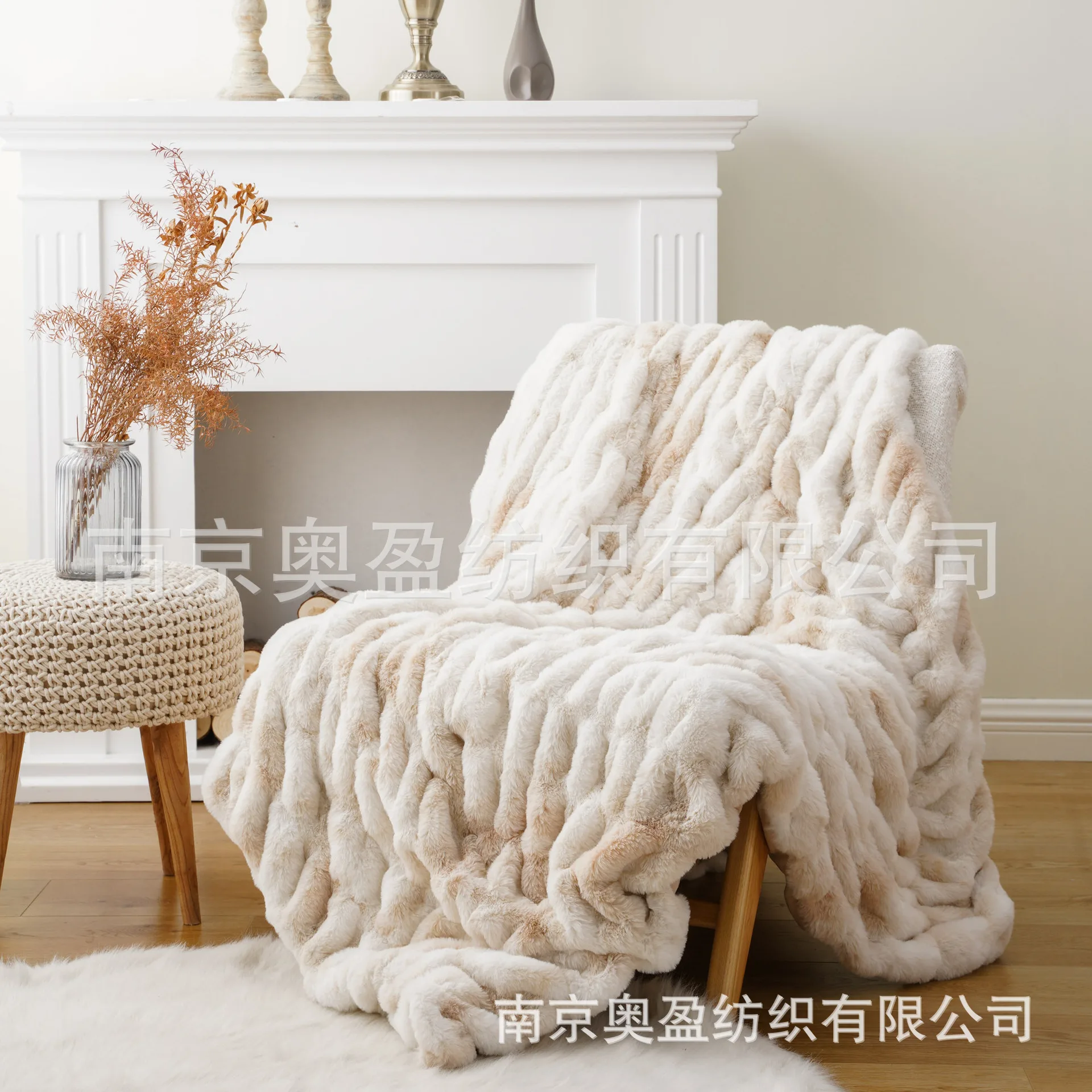 Imitation rabbit plush blanket double-sided thickened  blanket quilt short plush  faux fur blanket quilt