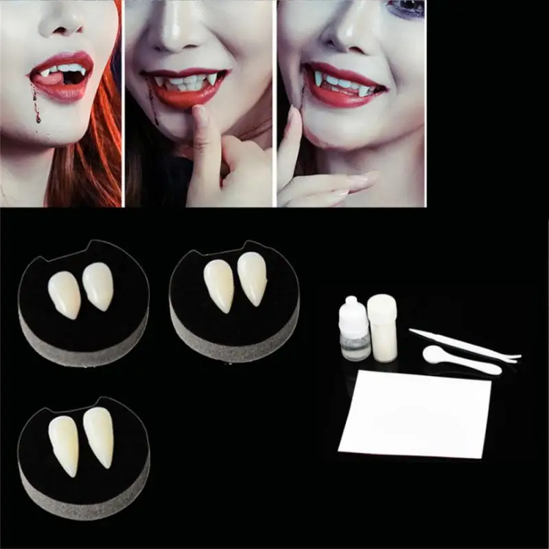 10/5/3/1PCS Halloween Vampire Teeth Fangs Dentures Prop Party Costume Cosplay Props Decor False Teeth Resin Fangs Decor