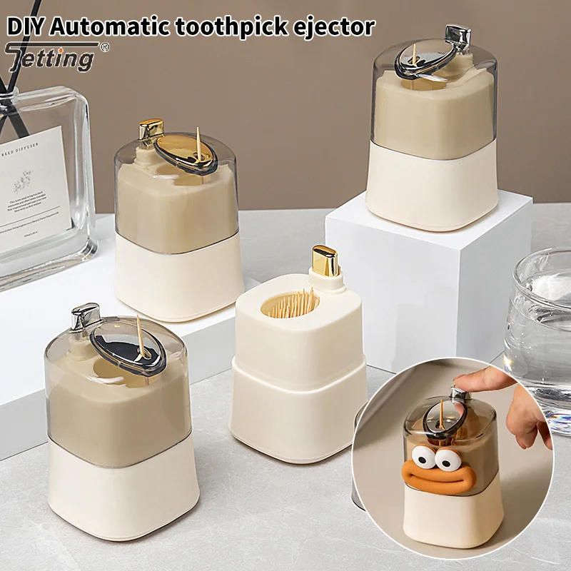 Creative Toothpick Holders Automatic Pop-up Toothpick Storage Organizers Restaurant Toothpick Box Living Room Table Decoration