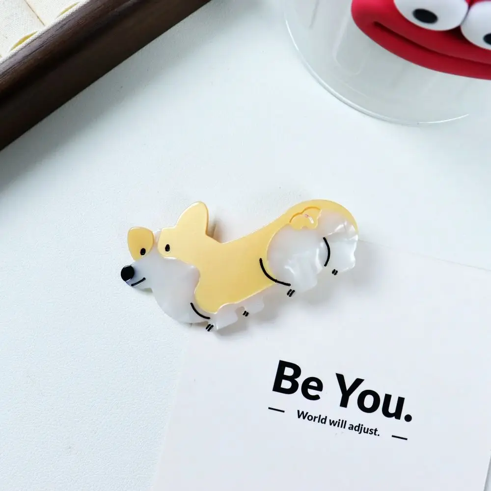 Sweet Animal Corgi Hair Clip Creative Headwear Acetate Puppy Hair Claw Cartoon Fashion Dog Hairpin Hair Accessories