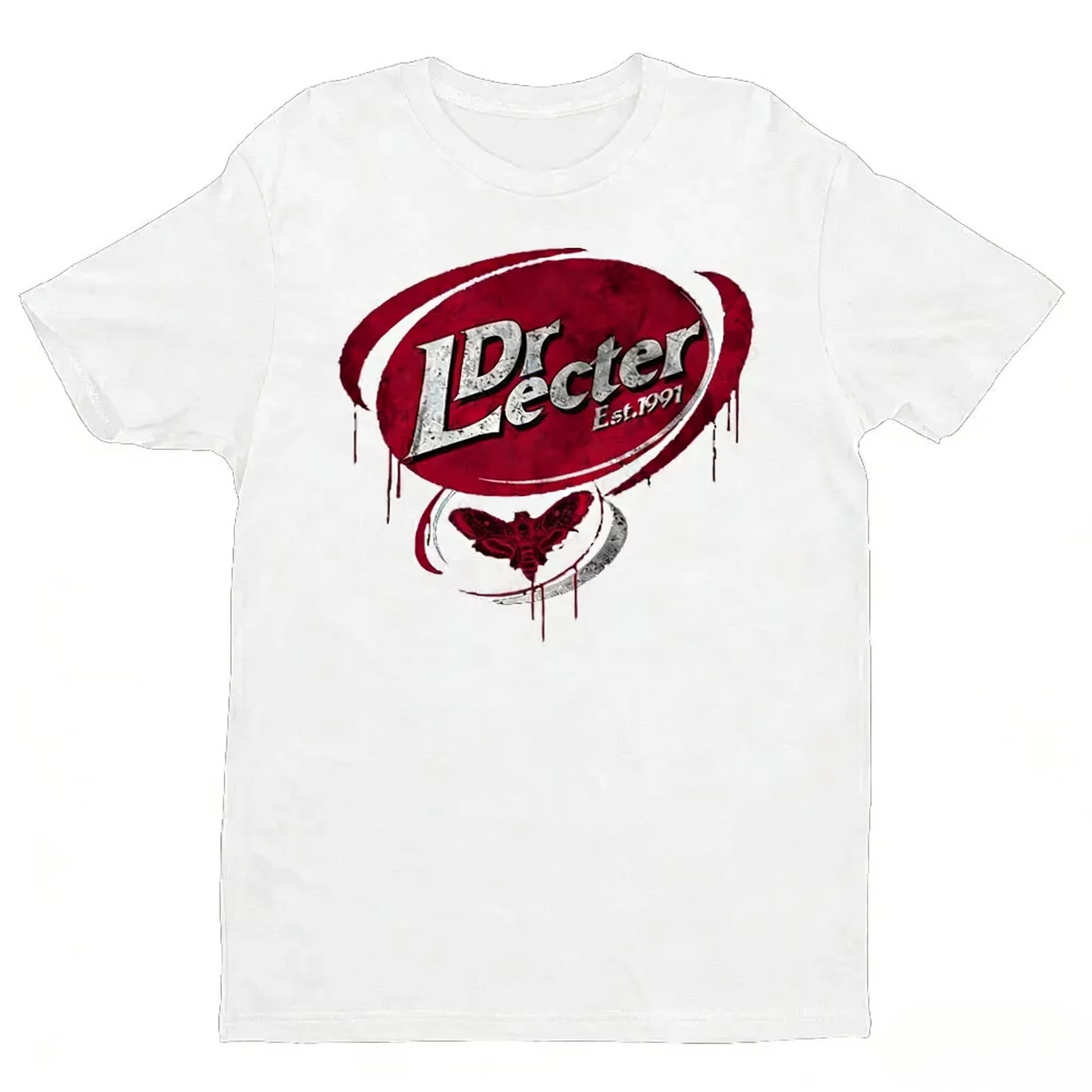 DR. LECTER Tshirt Hannibal Series Shirt Pepper Drink Red Logo Dragon Movie T-shirt Men Women Summer Casual Cotton Short Slevees