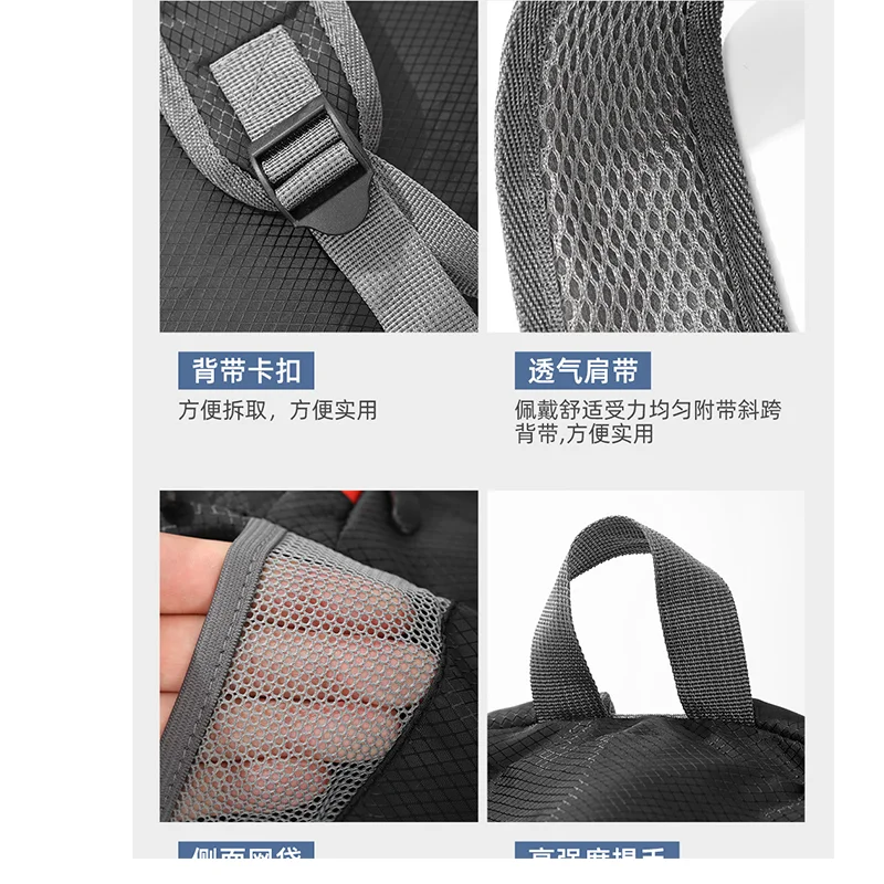 حقيبة ظهر محمولة قابلة للطي للاستخدام الخارجي بسعة كبيرة للرجال والنساء، حقيبة مقاومة للماء، حقيبة ظهر كاجوال #3
