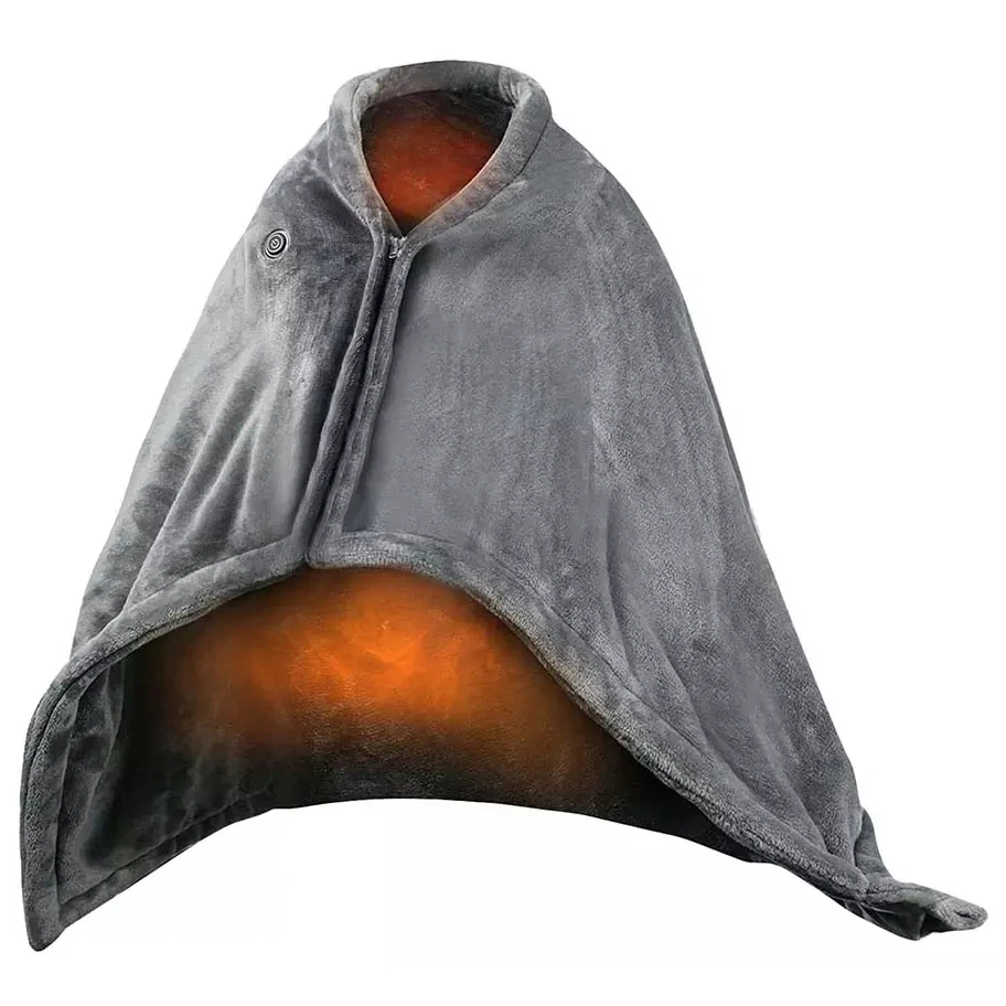 

Warm Throw Bag Heated Shawl Flannel Usb Electric TV Cordless Heated Blanket with Zipper