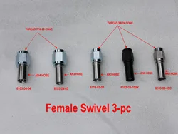 AN3 AN4 Crimp Female Swivel Nuts, 3-pc Suits