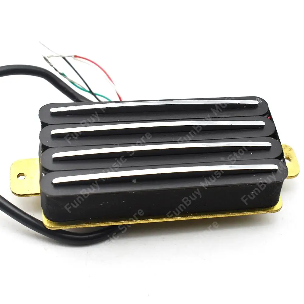 1 Pcs Hot Rail 2-Dual Blade Electric Guitar Humbucker Pickups 4 Wire Guitar Pickup Accessories Black/Yellow/Green/White/Red