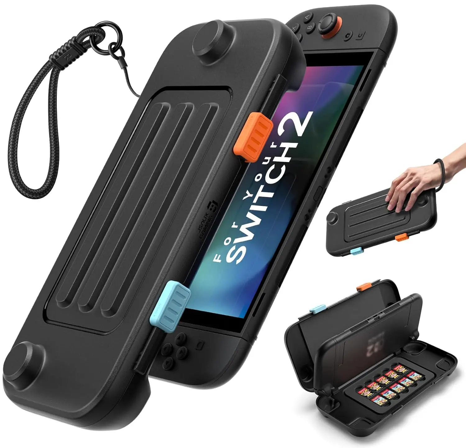 

JSAUX Hard Carrying Case for Nintendo Switch 2 (2025), PC Protective Shell for Switch 2 Storage, Dustproof- Black PC0126