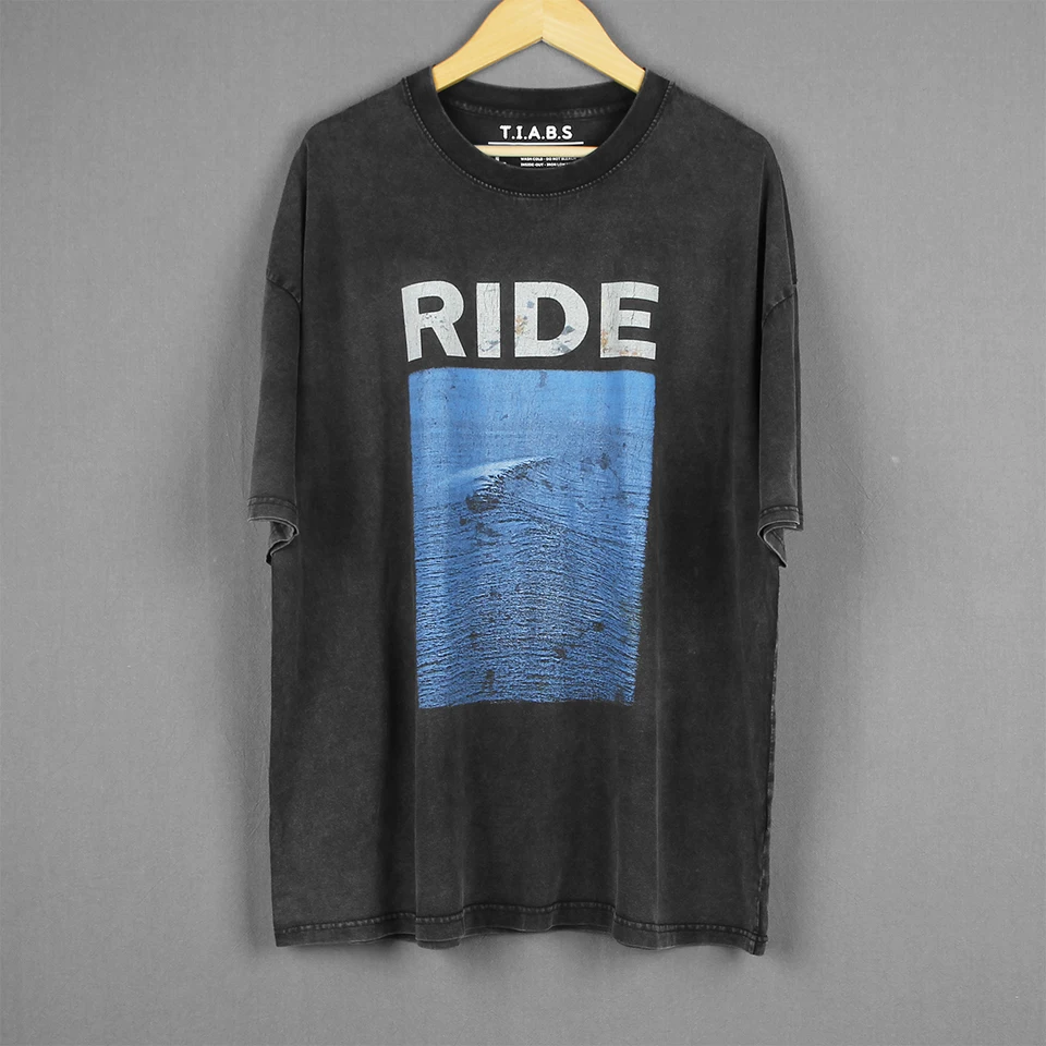 Ride T-Shirt Nowhere Indie Rock Band Retro Washed Loose Drop