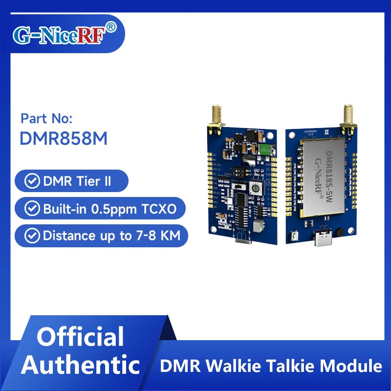 NiceRF|2PCS DMR858M: DMR Dual Time Slot Analog-Digital Integrated 5W Walkie-Talkie Distance up to 7-8Km