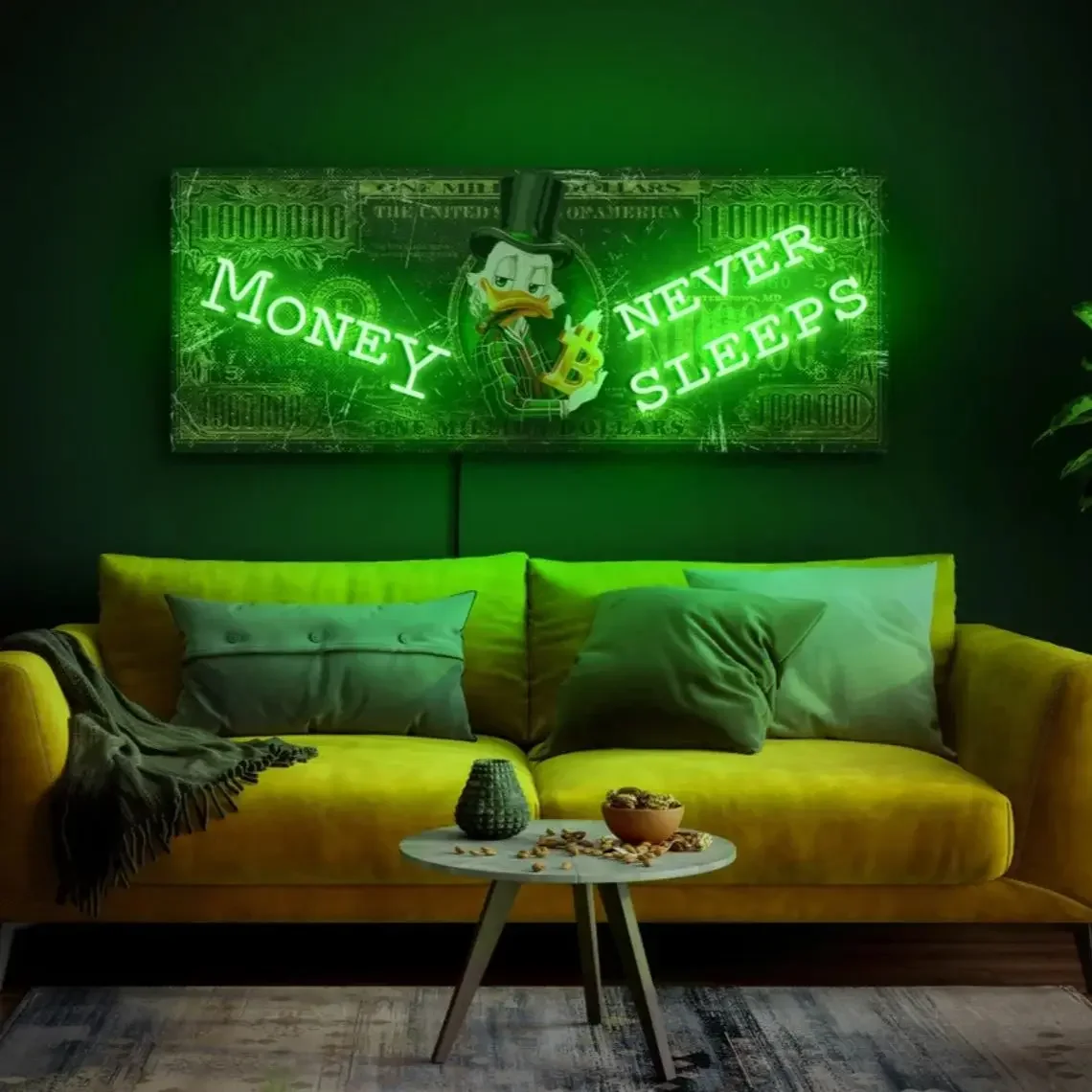 

Million Dollars Neon Sign Money Never Sleeps Neon Art Dollar Light Sign Room Decor Gaming Room