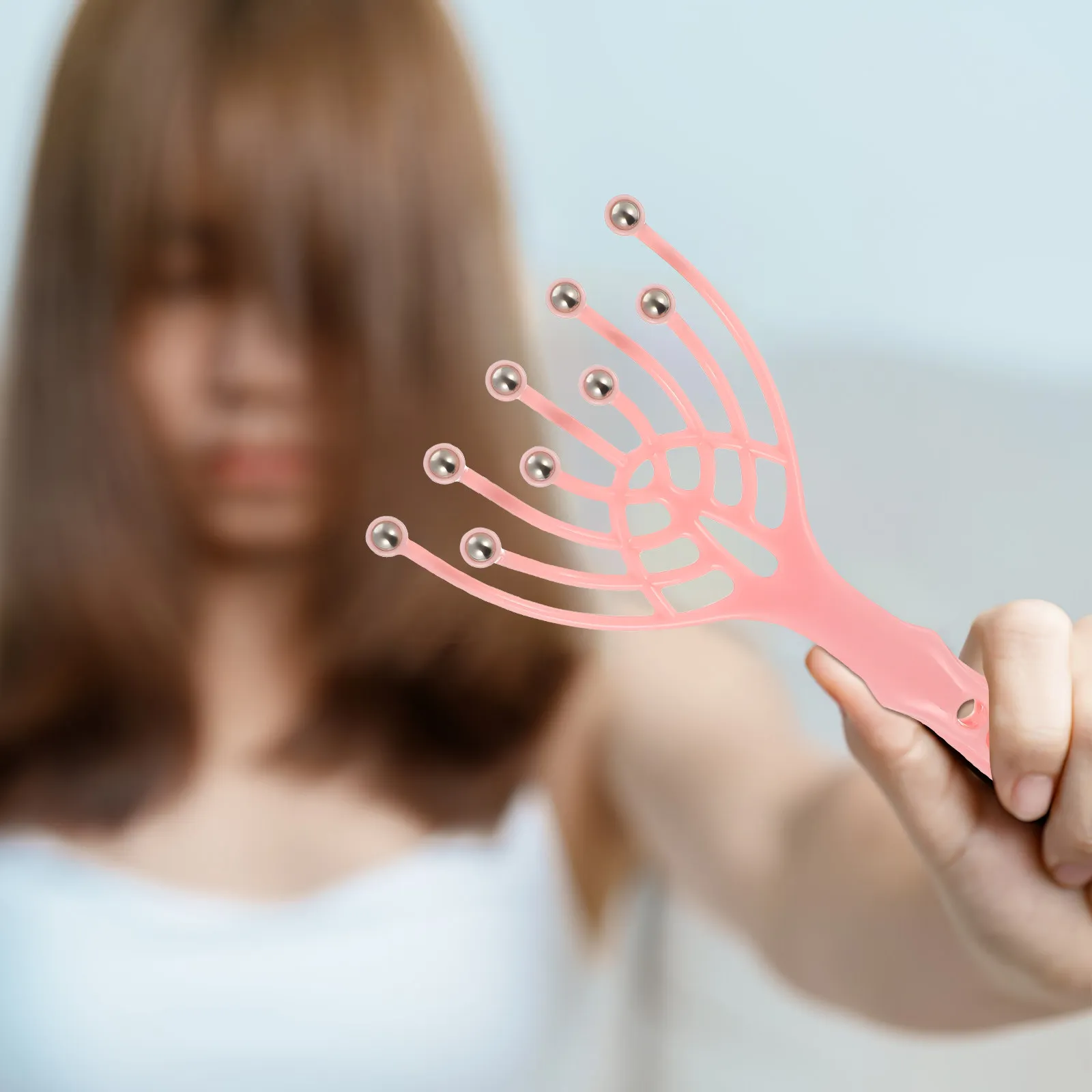 

Набор из 2 массажных роликов с 9 зубцами для головы, ручной массажер для кожи головы, пластиковый ручной инструмент для расслабления, для офиса, дома, спа, глубокий массаж тканей