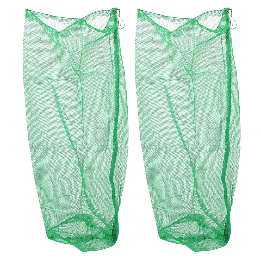 

2Pcs Portable Net Bag Foldable Durable Nylon Portable Fishing Pouch Material Fine Mesh Catching Netting Storage Solution