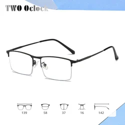 Classic Rectangle Eyeglass Frames for Men Square Half Frame Eyewear Male Business Optic Glasses Frame No Diopter Anti Blue