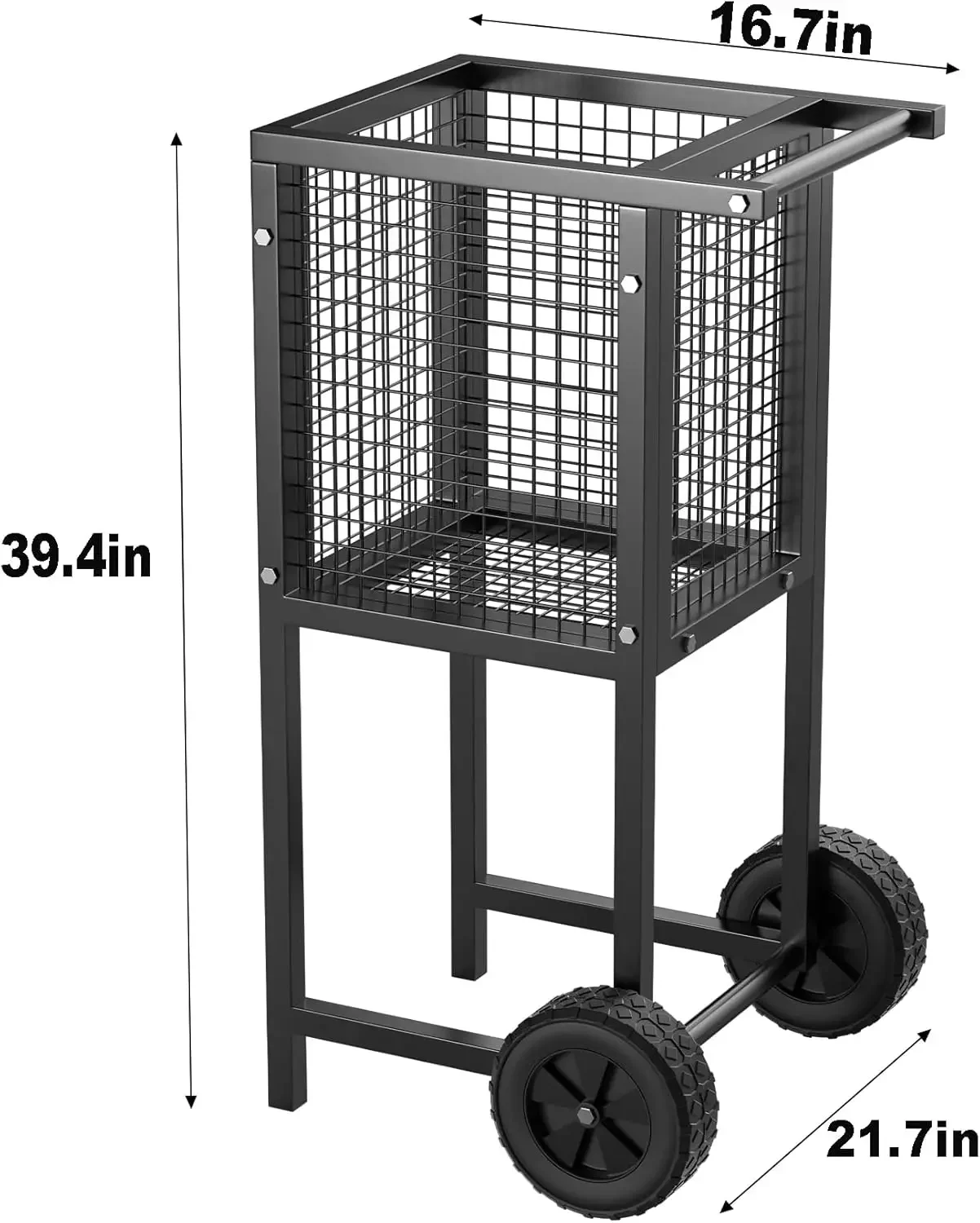 Ball Cart, Movable Training Tennis Cart Basket with Wheels, Large Capacity Storage 350 Balls, Heavy-Duty Construction Por