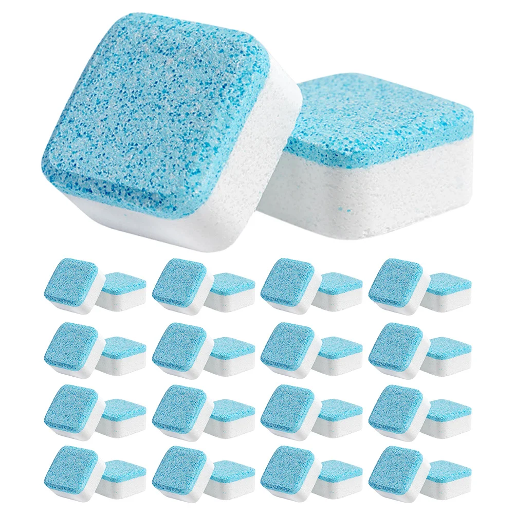 

48 Pcs Effervescent Cleaning Tablets for Washing Machine Removes Stains Dirt Automatic Drum Cleaner Sodium Carbonate Targets