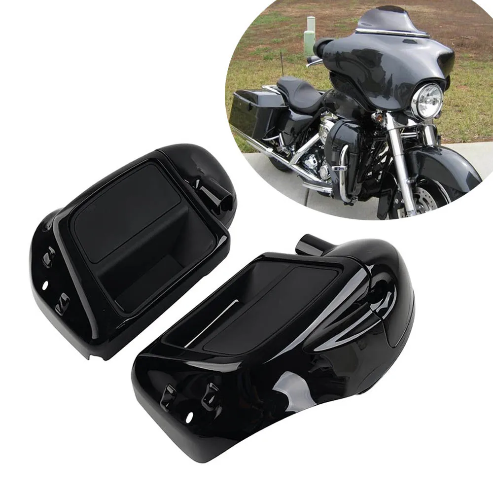 2Pcs Glossy Black Motorcycle Lower Vented Leg Fairing For Harley Davidson Touring Model 2014-2023