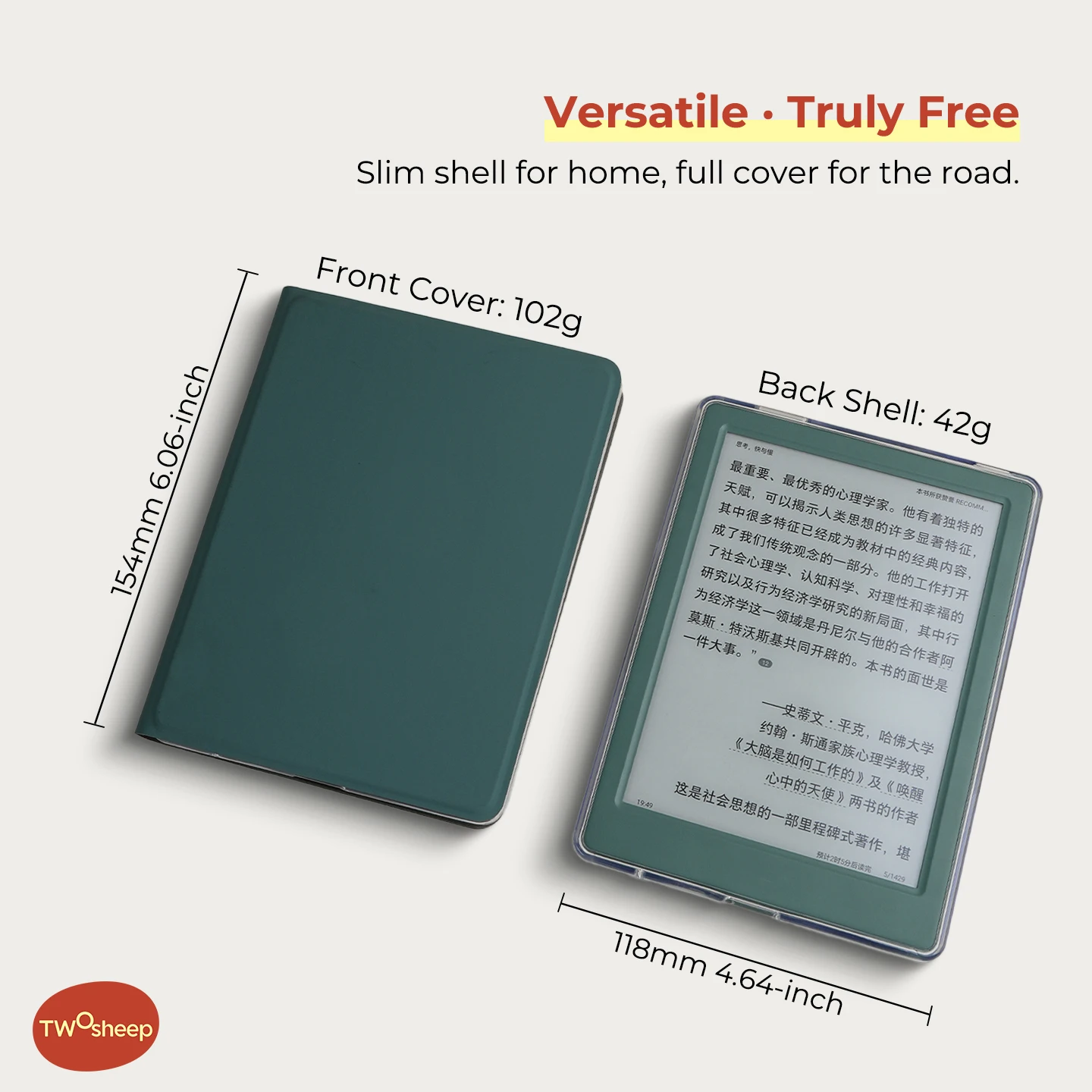 Magnetyczne etui odłączane Twosheep do Musnap Neo Neoc iReader Neo3 6 cali, wykonane z ekologicznych materiałów, funkcja automatycznego usypiania i budzenia, minimalistyczne, solidne. — zdjęcie produktu 5