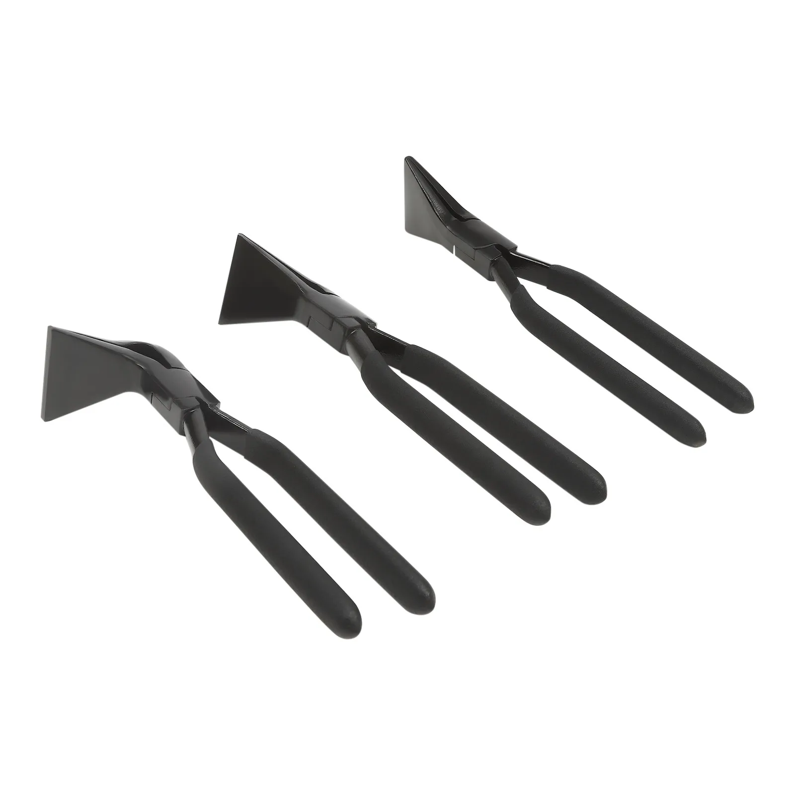 3 Pieces Sheet Metal Pliers Set Straight & 45° & 90° Hand Seamers Black/Red With Carbon Steel Material