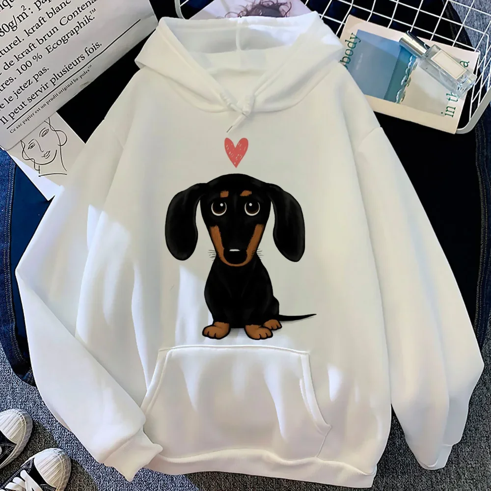 Perro Salchicha Hoodie Patterned Graphic dachshund Cute Style Manga Casual Wear Women Hooodie Style Comic Trendy Clothing