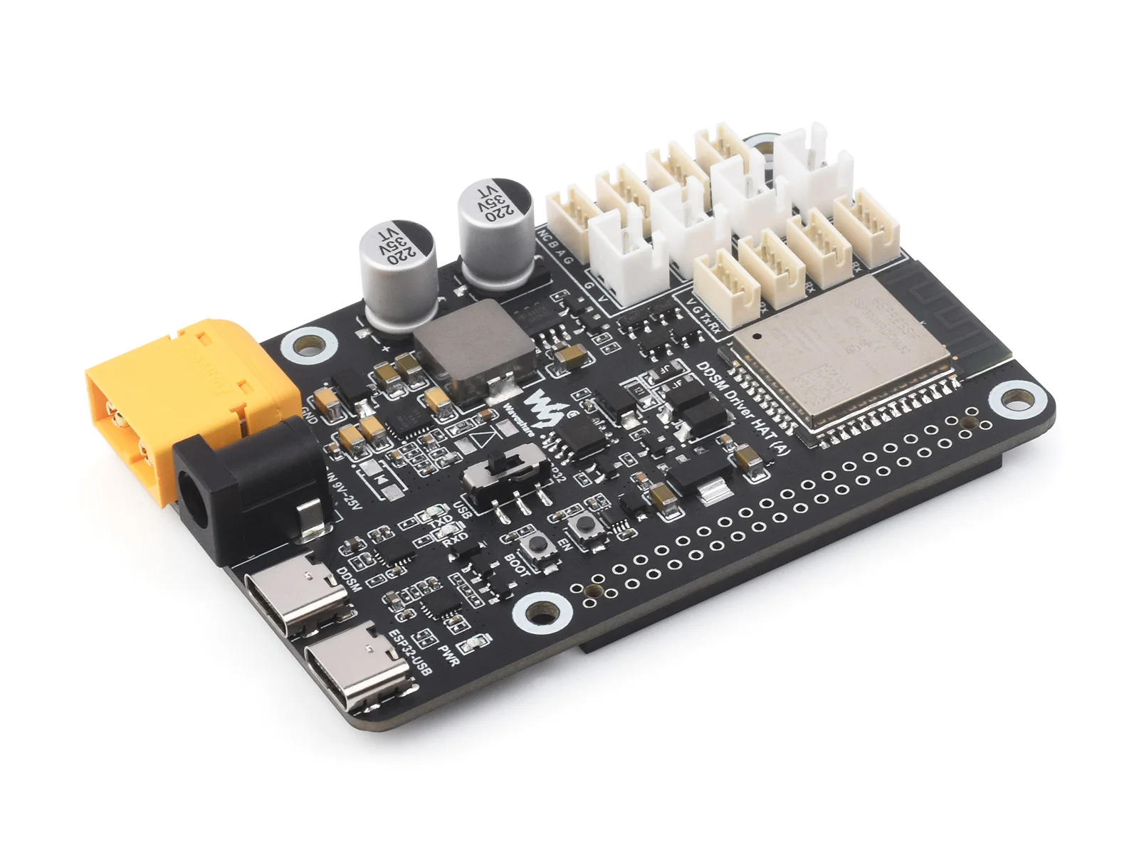 

DDSM Driver HAT (A),Direct Drive Servo Motor Driver Board,Integrates ESP32 And Control Circuit,2.4G WiFi Support,ESP Now Support