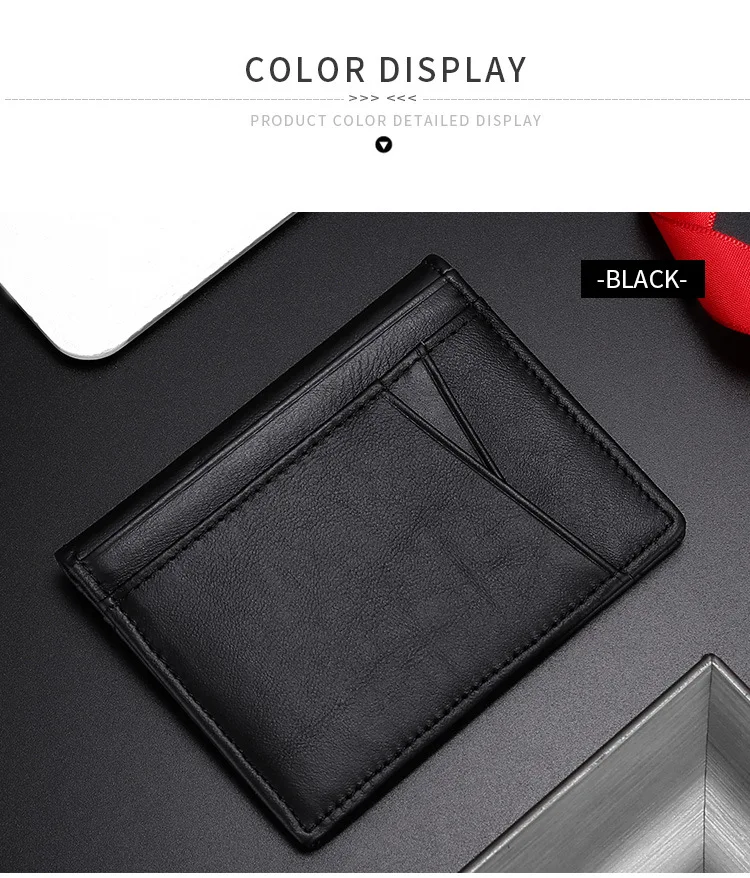 YUECIMIE Männer Minimalistischen Schlank Karte Halter Echtes Leder Karte Brieftasche Schlanke Linie Dünne Mini Kleine Rfid Passport Id Karte Halter Männlich – Detail 11