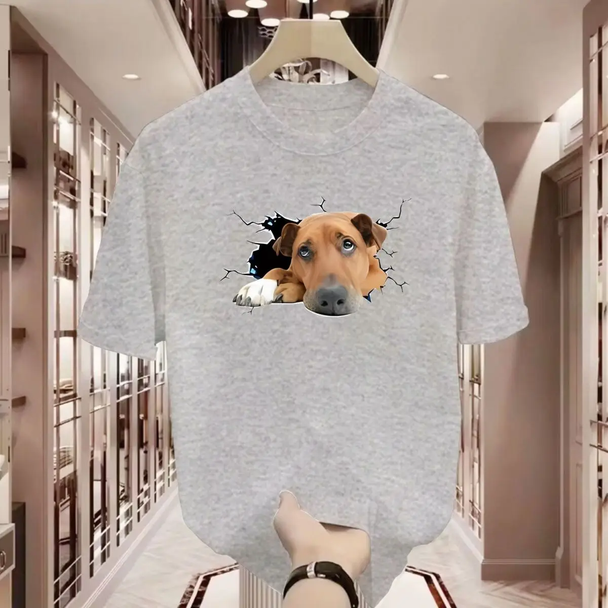 

Модная брендовая футболка с короткими рукавами для мальчиков и девочек с изображением щенка, креативная забавная футболка для мальчиков, летняя мужская и женская футболка для пар из чистого хлопка