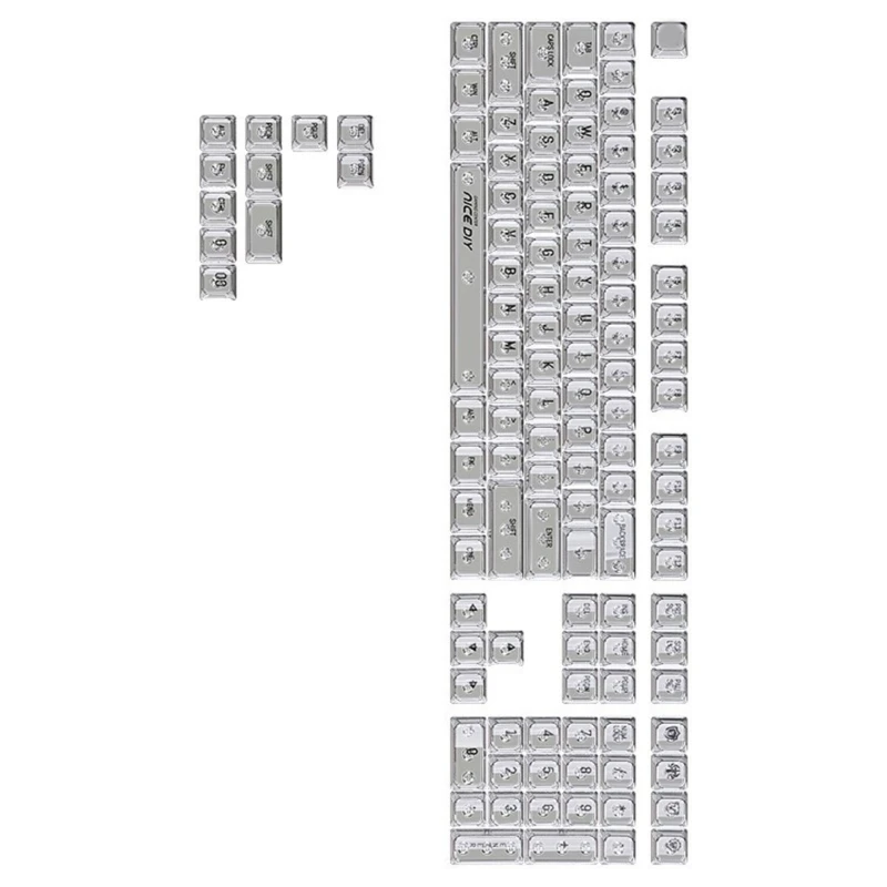F3KE Crystal Keycaps 132Keys MDA ملف تعريف الخلفية Keycap للوحة المفاتيح الميكانيكية