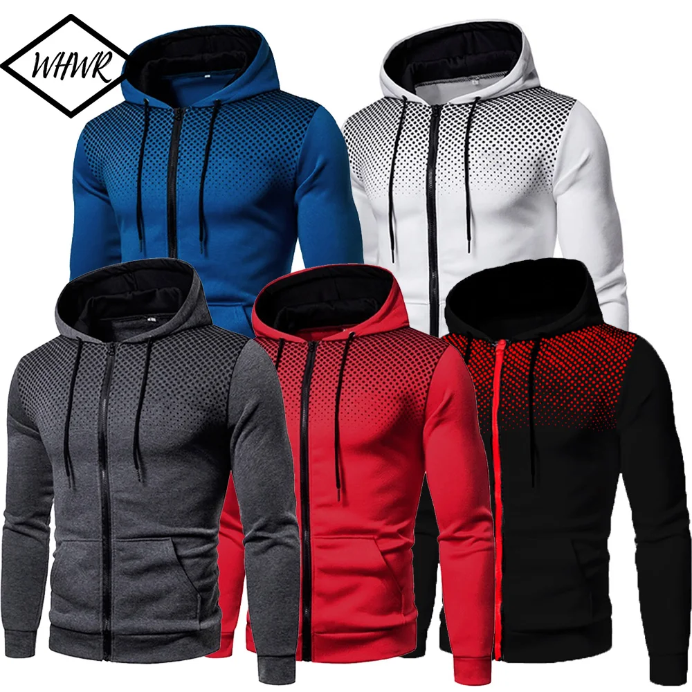 

Autumn Men's Sweatshirts Long Sleeve Jacket Hoodie Zipper Closure Jacket Male Hoodies Sweatshirt Slim Fit Male Clothing