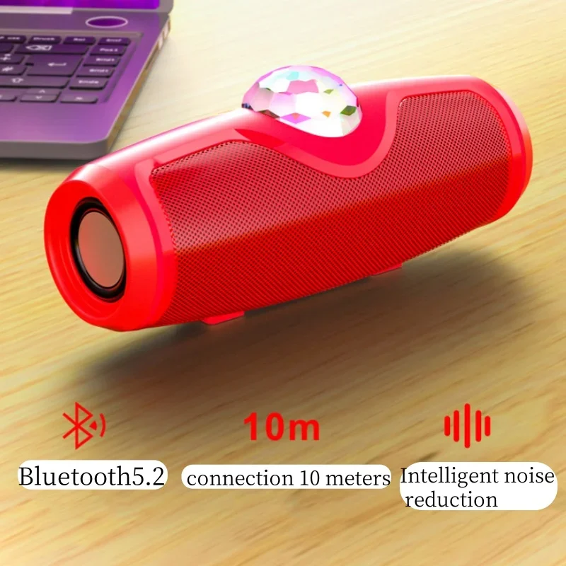 With Rotating Colored Ball Light Neon Color K8 Bluetooth Speaker Effect Shocking Ultra-High Sound Quality Outdoor Speaker AUX FM