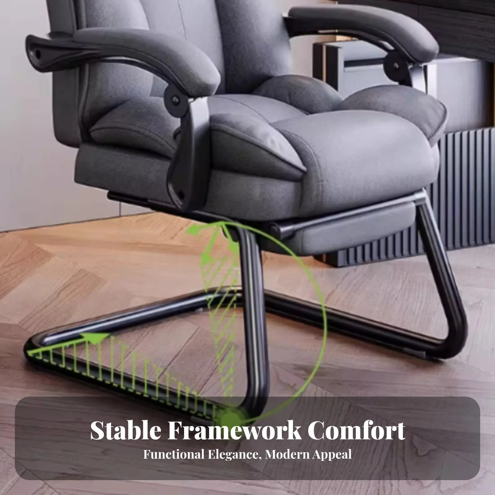 

Reclining Sled Base Chair Thickly Padded Padding Highspine-Support Upholstered Armchair sturdyDuty Easy to Crecline